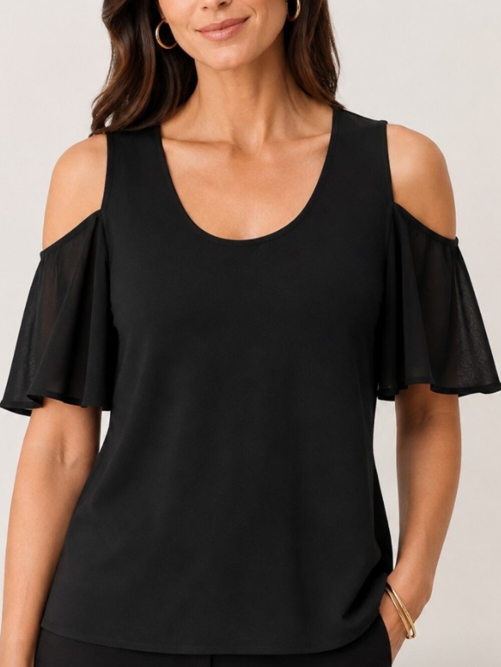 Melanie Lyne Cold Shoulder Blouse Size Large